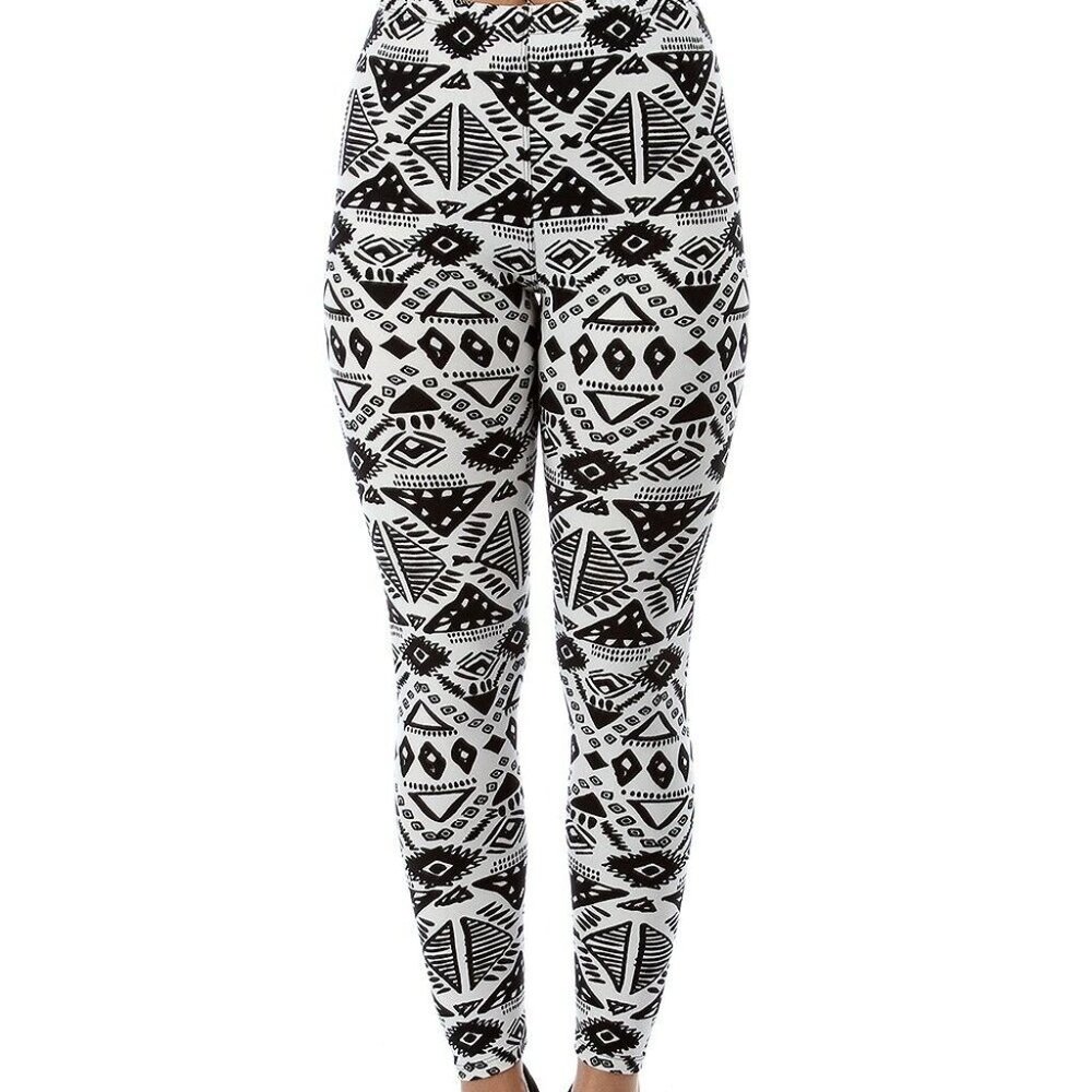 Women Compression Fitness Leggings Running Yoga Gym Scrunch Workout Black/White